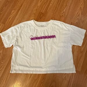 Calvin Klein White Tee with Purple Logo